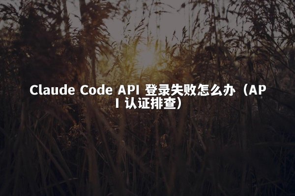 Claude Code API 登录失败怎么办（API 认证排查）