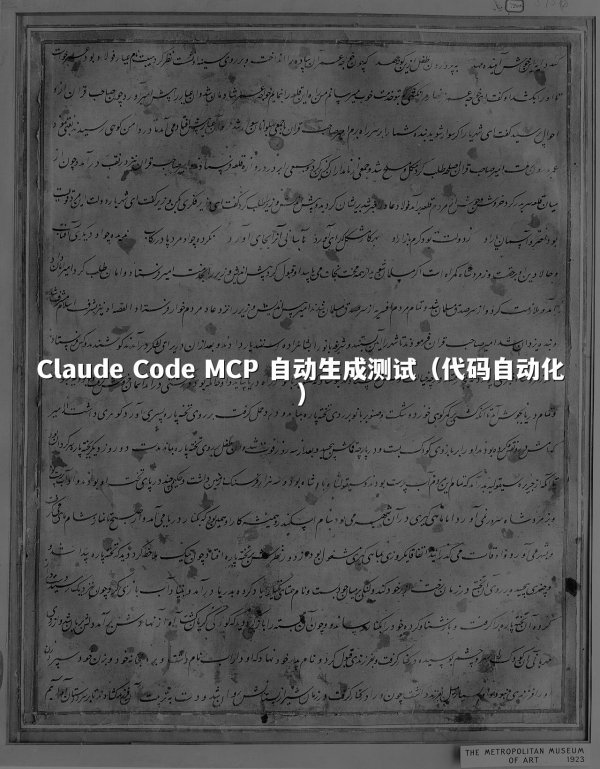 Claude Code MCP 自动生成测试（代码自动化）