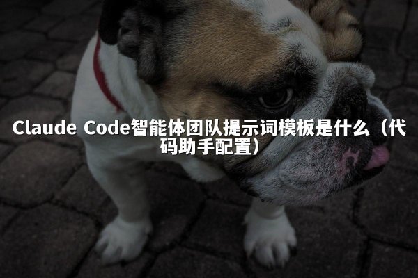 Claude Code智能体团队提示词模板是什么（代码助手配置）
