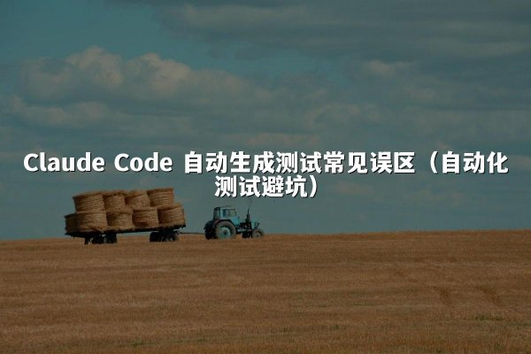 Claude Code 自动生成测试常见误区（自动化测试避坑）