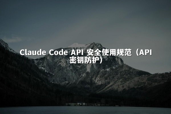 Claude Code API 安全使用规范（API密钥防护）