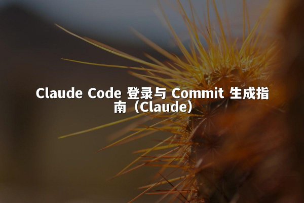 Claude Code 登录与 Commit 生成指南（Claude）