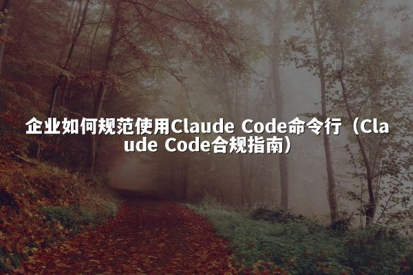 企业如何规范使用Claude Code命令行（Claude Code合规指南）