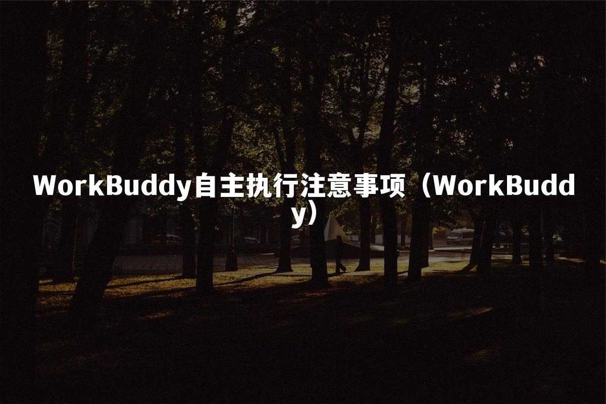 WorkBuddy自主执行注意事项(WorkBuddy)