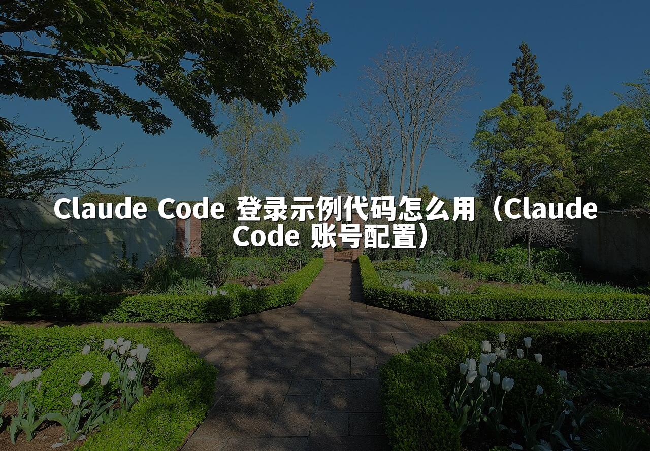 Claude Code 登录示例代码怎么用(Claude Code 账号配置)