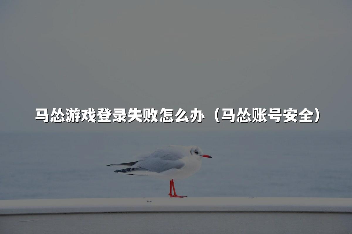 马怂游戏登录失败怎么办(马怂账号安全)