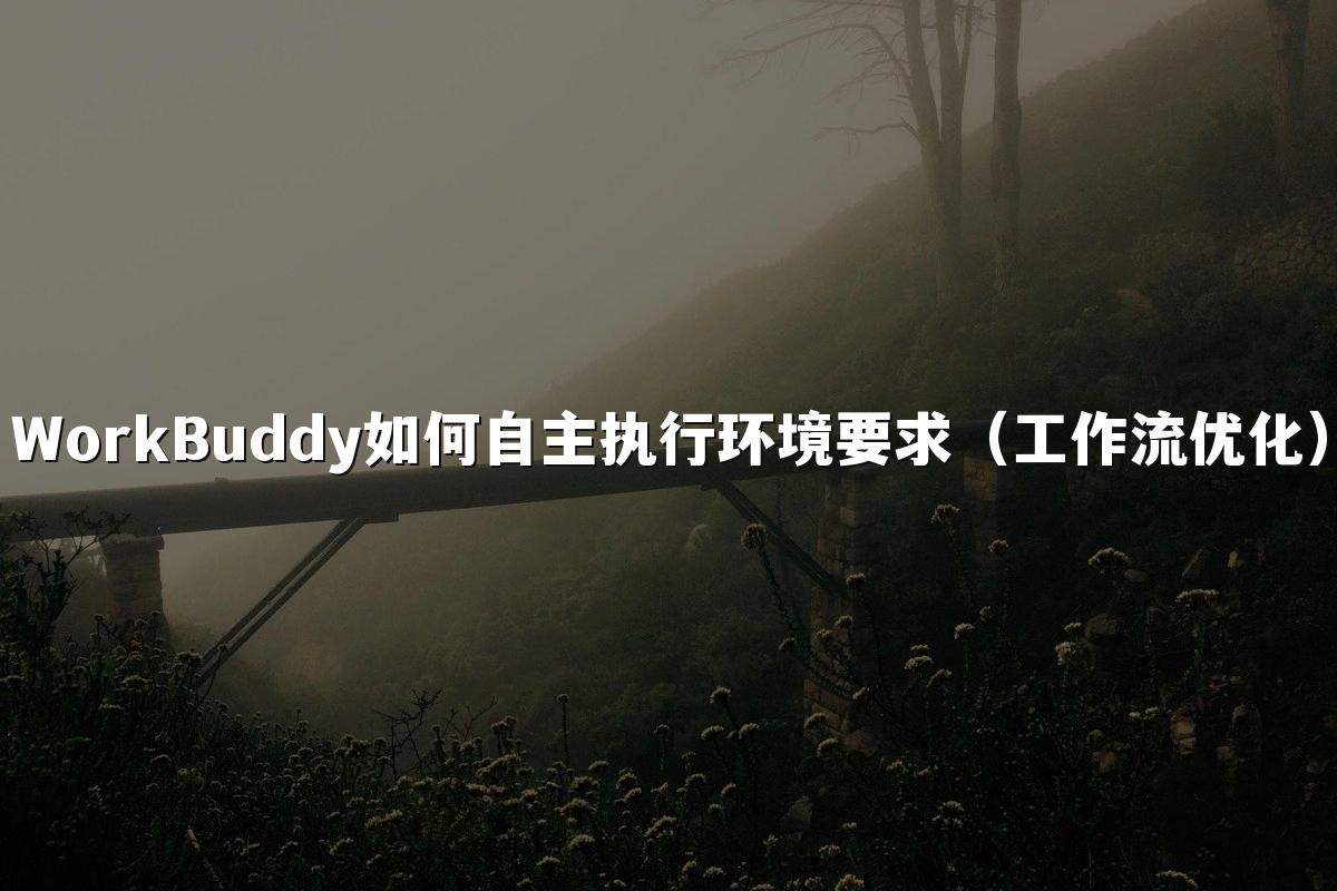 WorkBuddy如何自主执行环境要求(工作流优化)