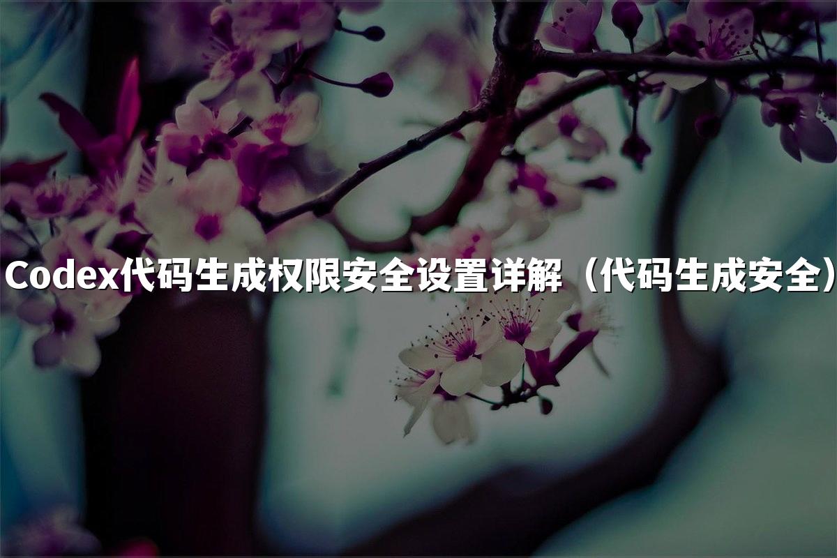 Codex代码生成权限安全设置详解(代码生成安全)