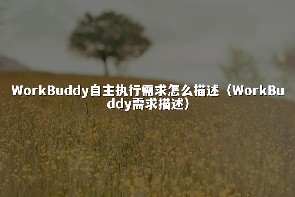 WorkBuddy自主执行需求怎么描述(WorkBuddy需求描述)