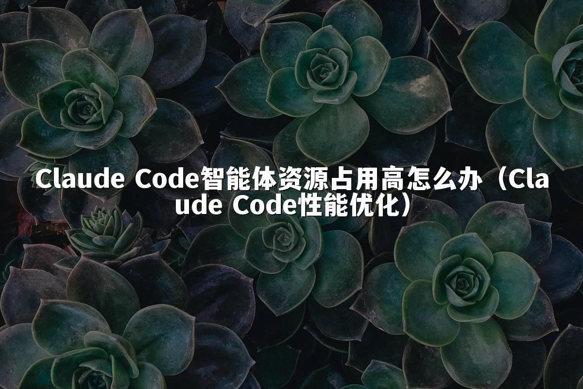 Claude Code智能体资源占用高怎么办（Claude Code性能优化）