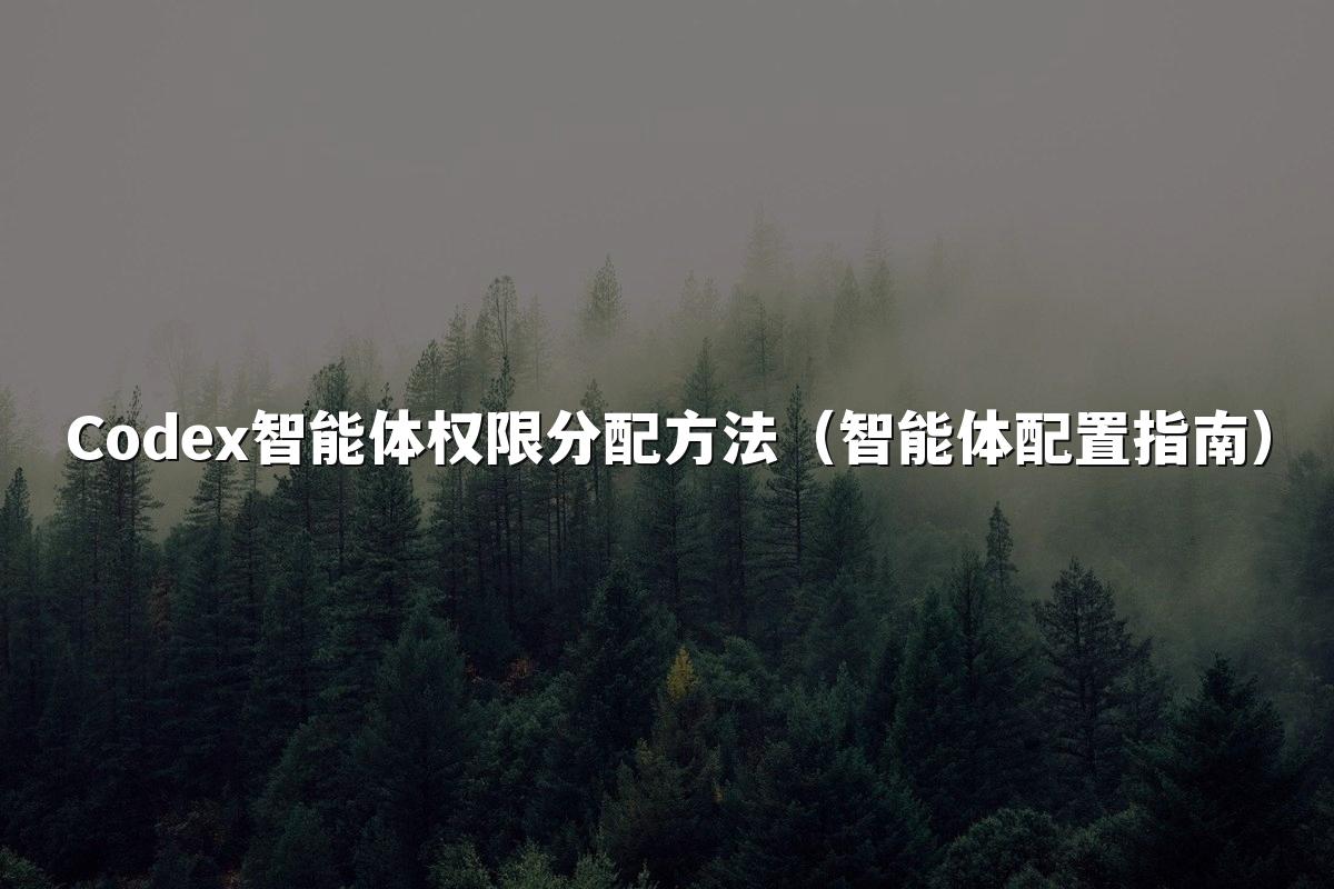 Codex智能体权限分配方法（智能体配置指南）