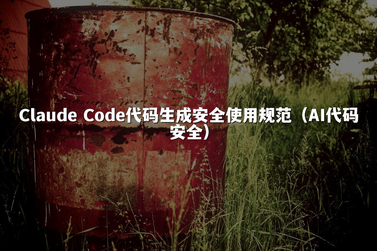 Claude Code代码生成安全使用规范(AI代码安全)