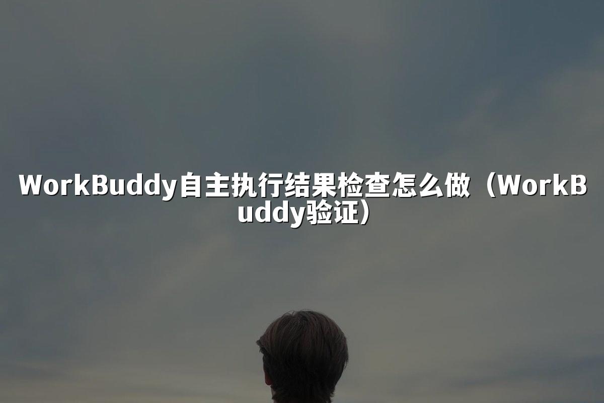 WorkBuddy自主执行结果检查怎么做（WorkBuddy验证）