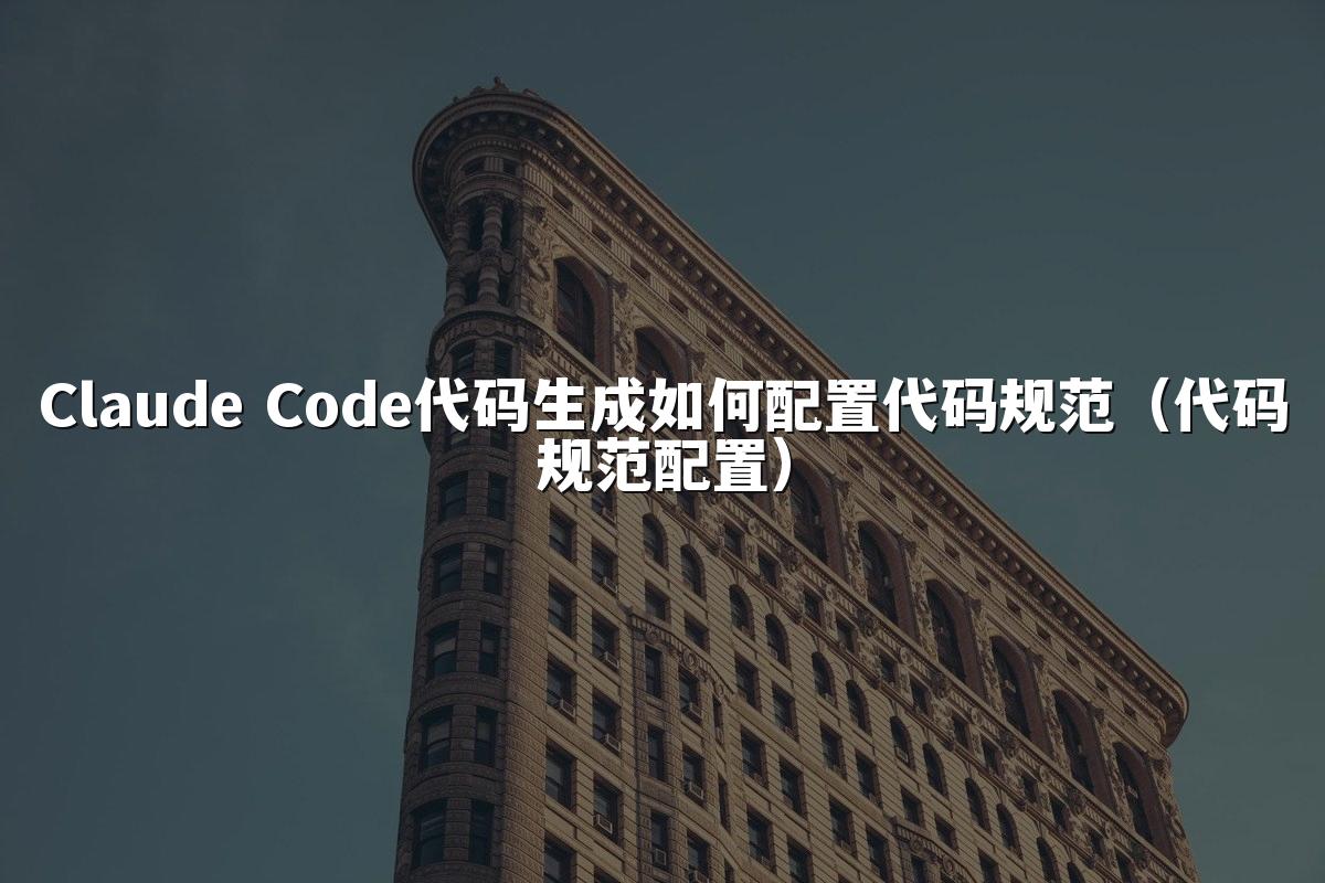 Claude Code代码生成如何配置代码规范（代码规范配置）