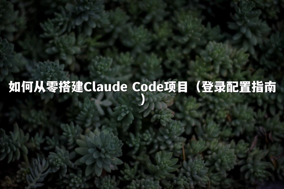 如何从零搭建Claude Code项目（登录配置指南）
