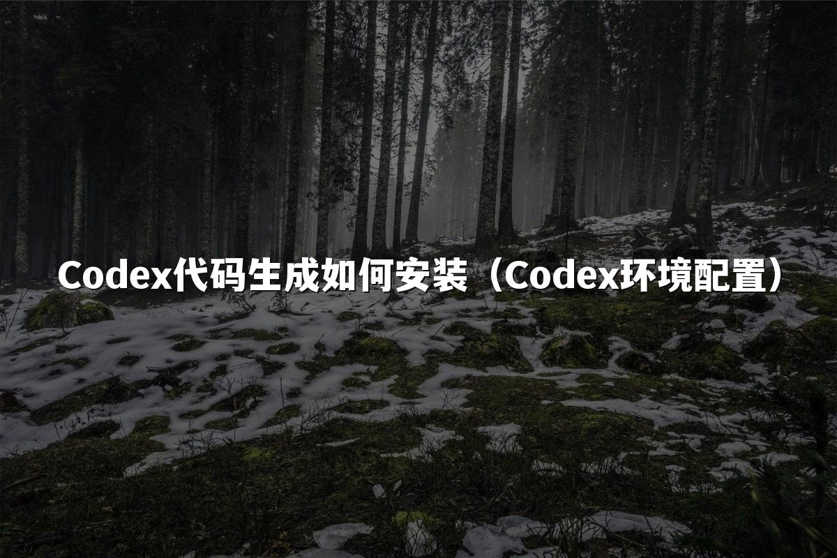 Codex代码生成如何安装(Codex环境配置)