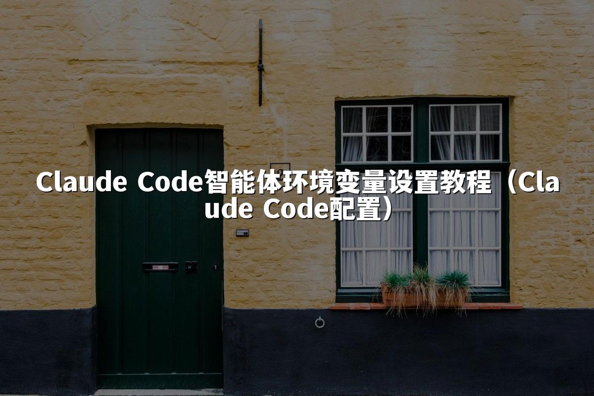 Claude Code智能体环境变量设置教程（Claude Code配置）