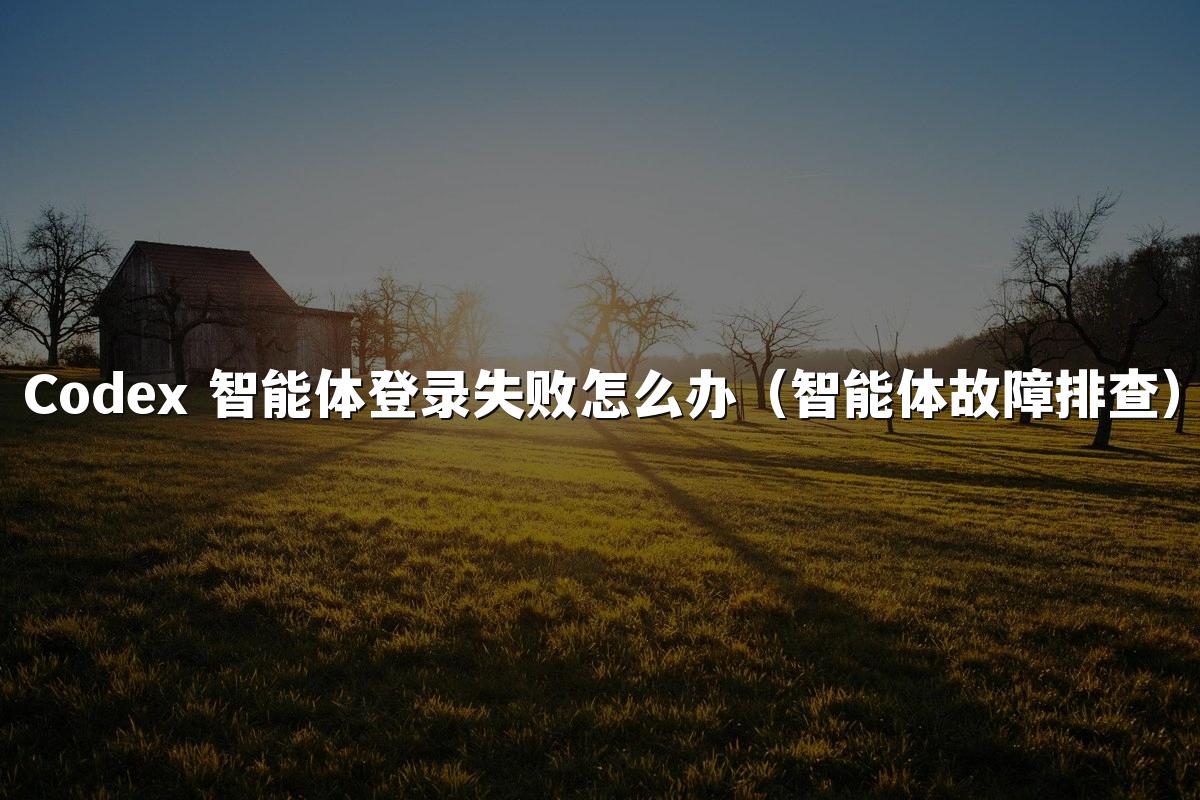 Codex 智能体登录失败怎么办（智能体故障排查）