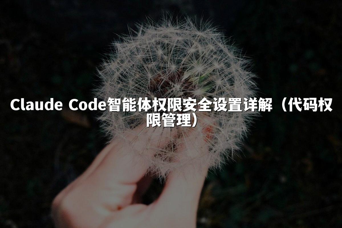 Claude Code智能体权限安全设置详解(代码权限管理)