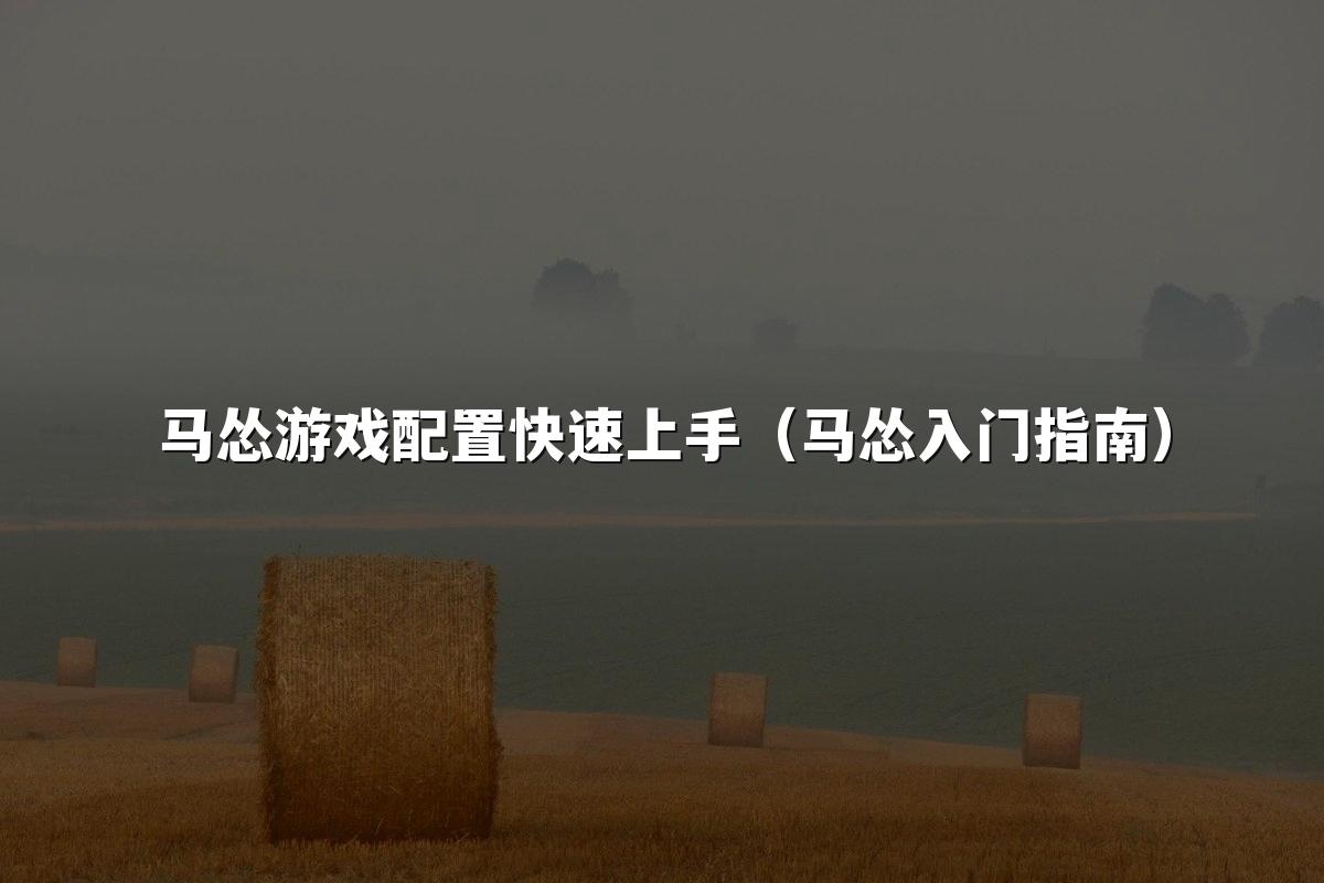马怂游戏配置快速上手(马怂入门指南)