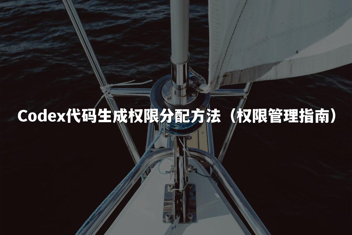 Codex代码生成权限分配方法(权限管理指南)