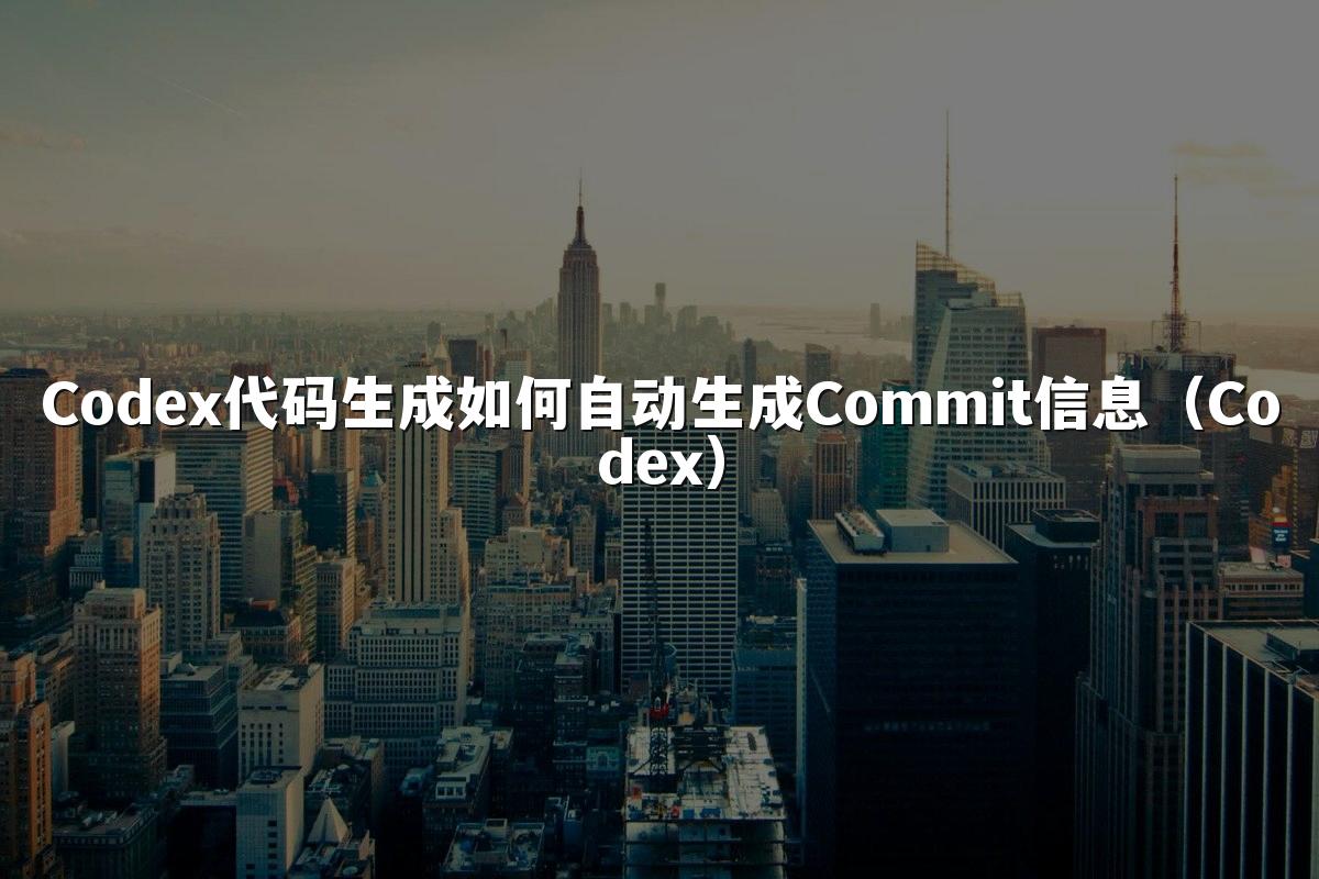 Codex代码生成如何自动生成Commit信息（Codex）