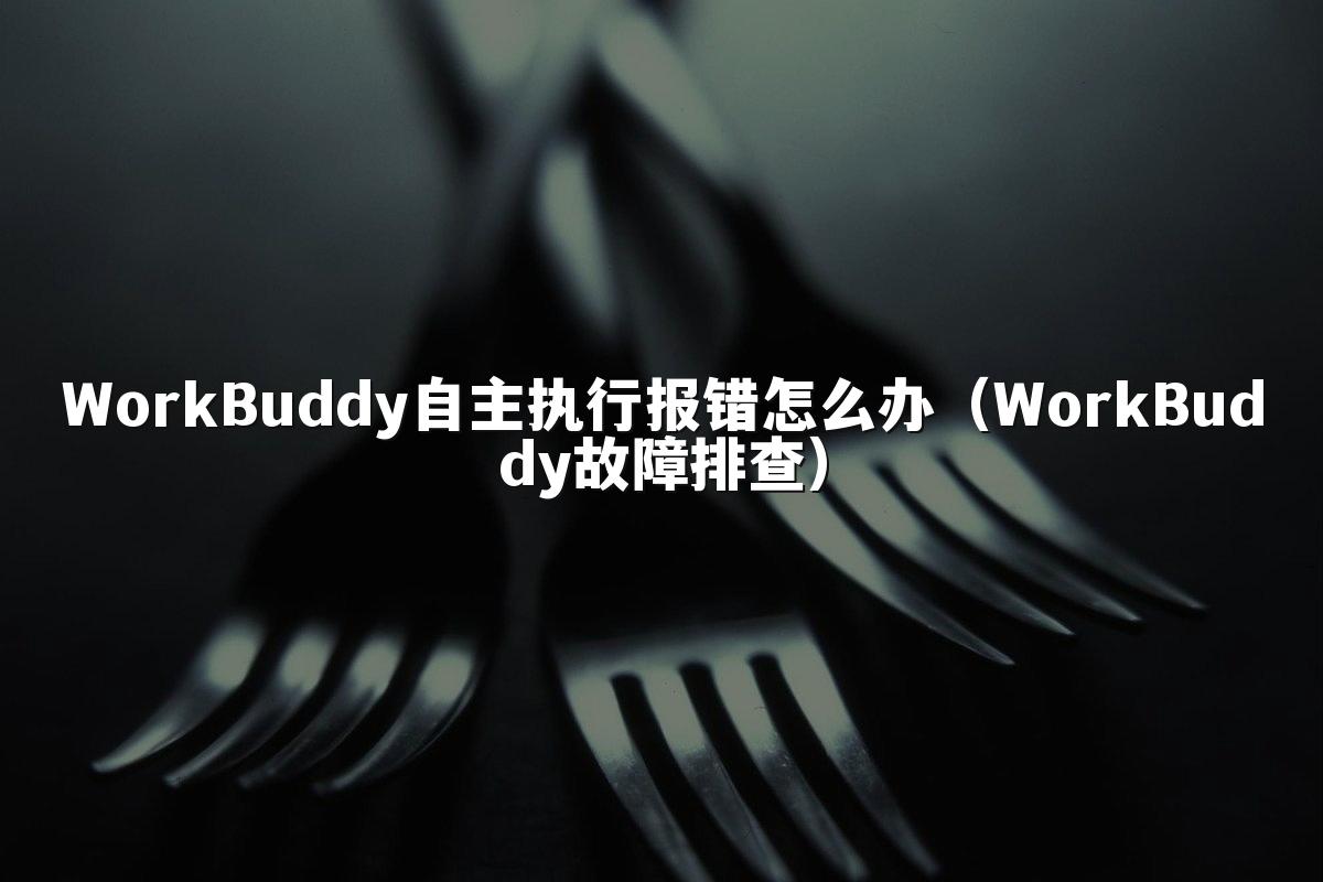 WorkBuddy自主执行报错怎么办(WorkBuddy故障排查)