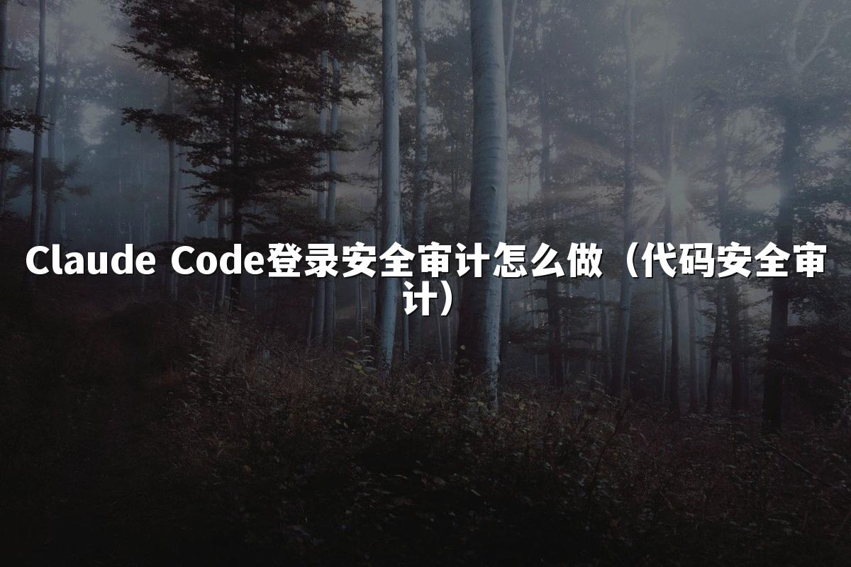 Claude Code登录安全审计怎么做（代码安全审计）