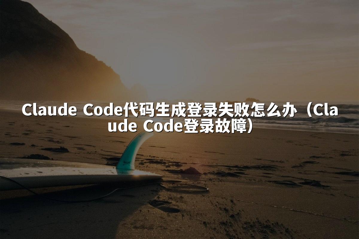 Claude Code代码生成登录失败怎么办(Claude Code登录故障)