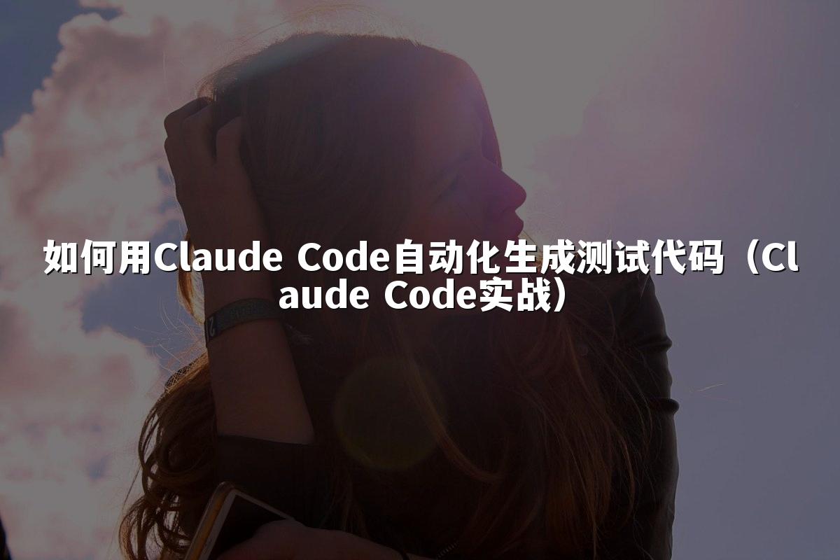 如何用Claude Code自动化生成测试代码(Claude Code实战)