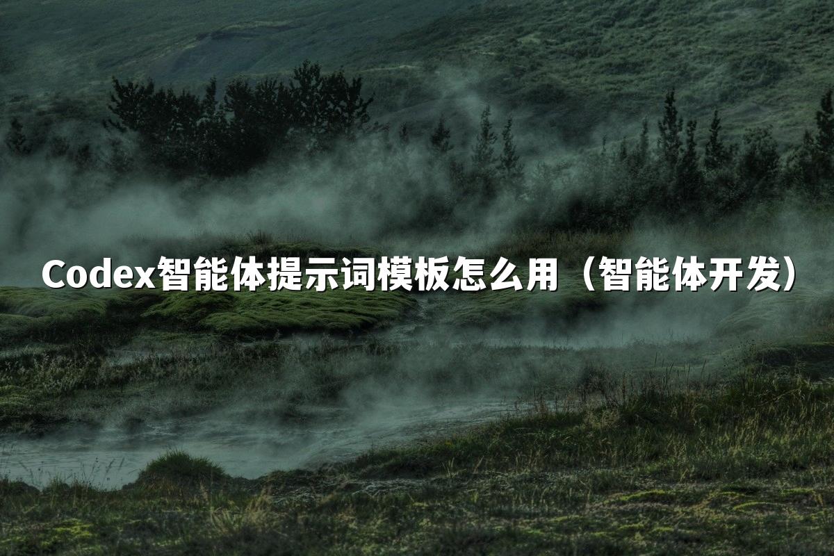 Codex智能体提示词模板怎么用(智能体开发)