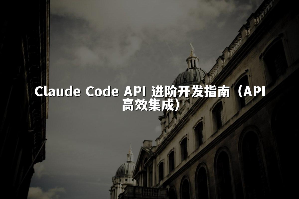 Claude Code API 进阶开发指南（API高效集成）