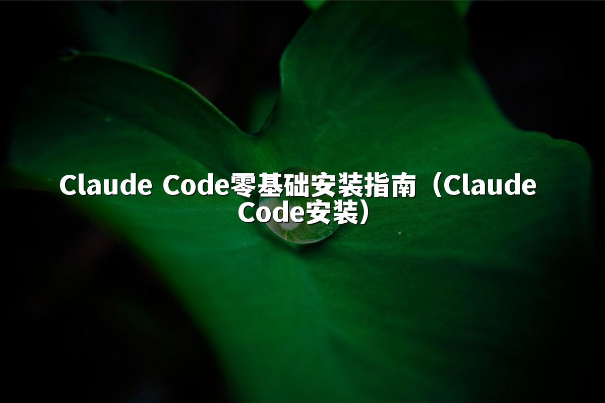 Claude Code零基础安装指南（Claude Code安装）
