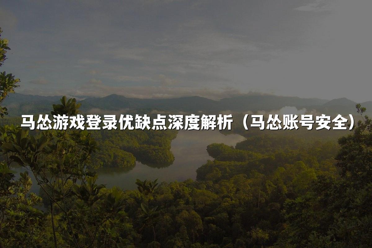 马怂游戏登录优缺点深度解析（马怂账号安全）