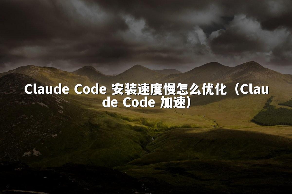 Claude Code 安装速度慢怎么优化(Claude Code 加速)