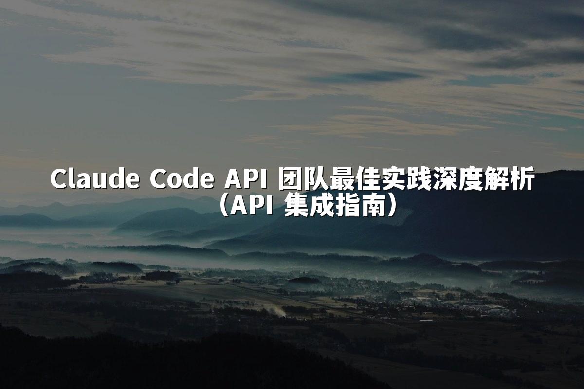 Claude Code API 团队最佳实践深度解析(API 集成指南)
