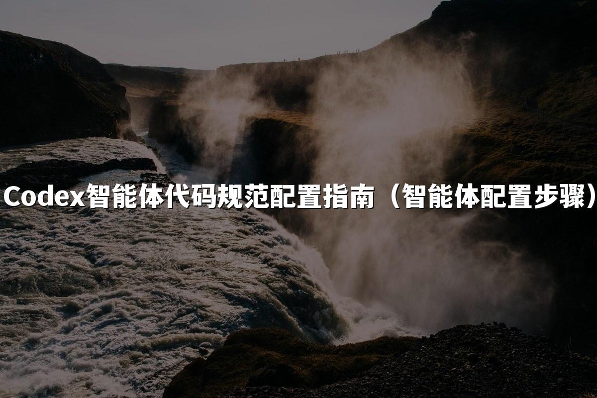 Codex智能体代码规范配置指南(智能体配置步骤)