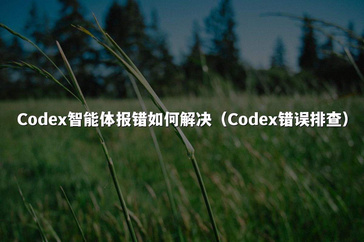 Codex智能体报错如何解决(Codex错误排查)