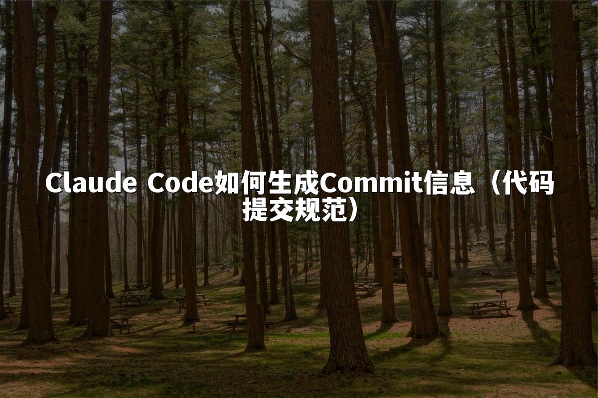 Claude Code如何生成Commit信息（代码提交规范）