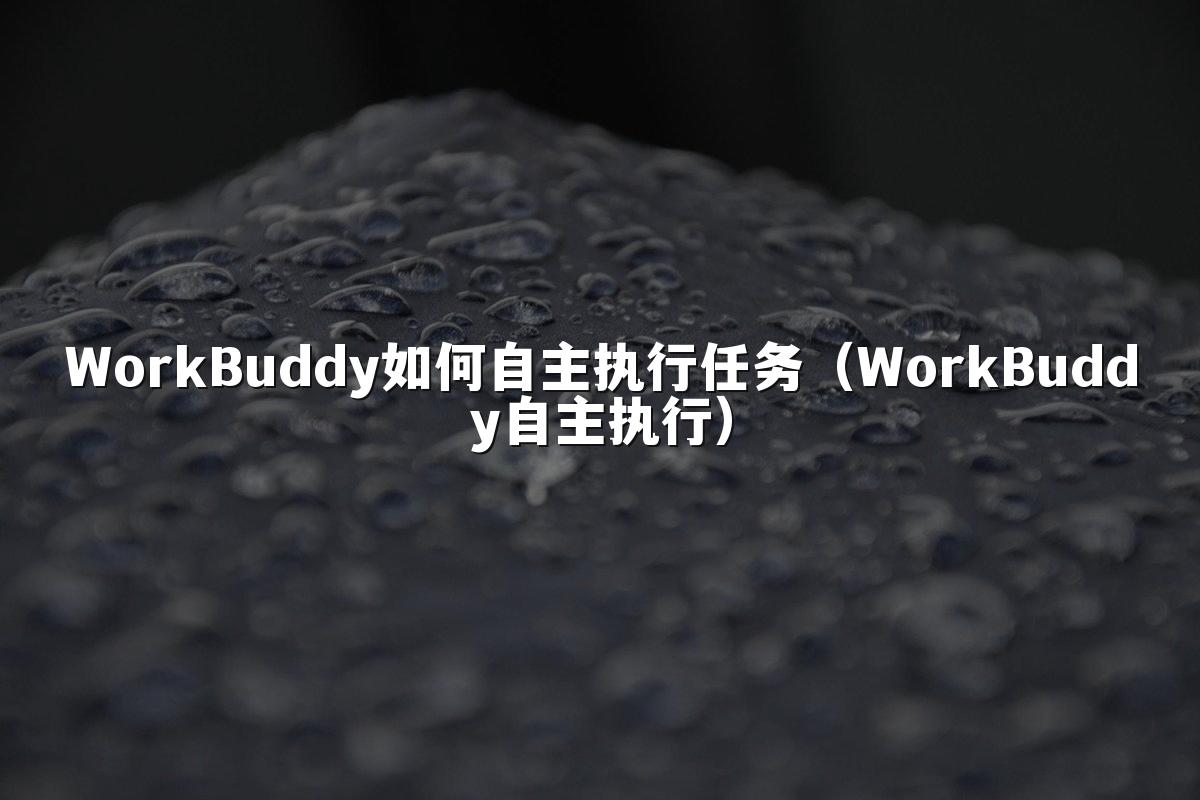 WorkBuddy如何自主执行任务（WorkBuddy自主执行）