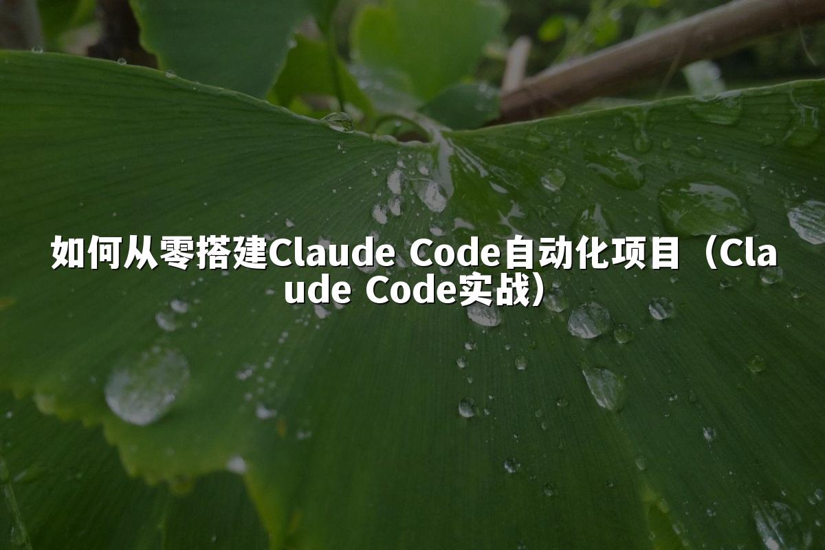 如何从零搭建Claude Code自动化项目（Claude Code实战）