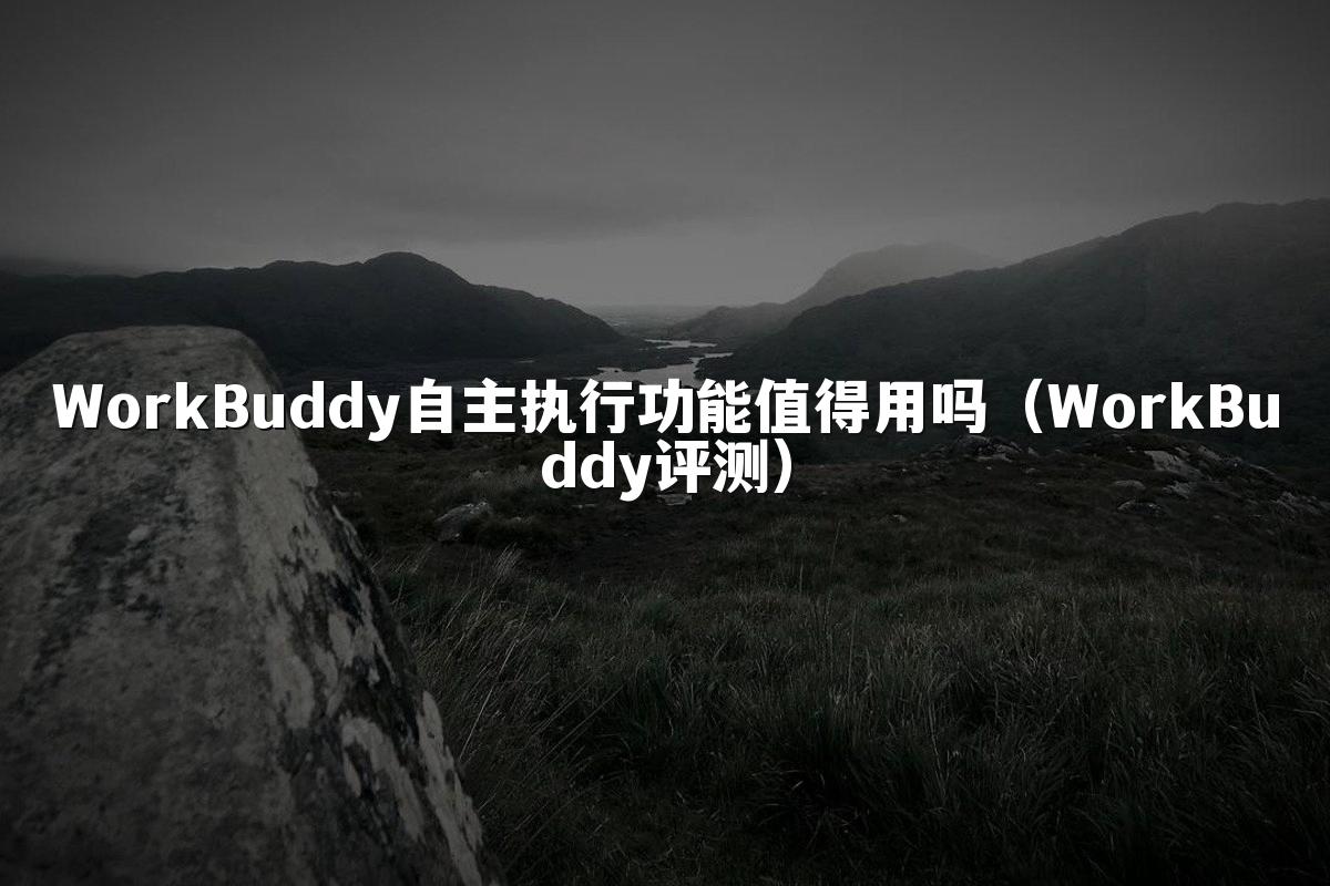WorkBuddy自主执行功能值得用吗（WorkBuddy评测）