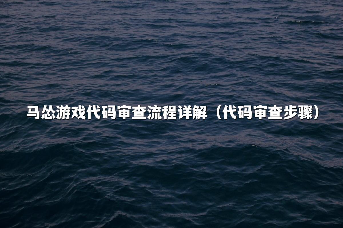马怂游戏代码审查流程详解（代码审查步骤）