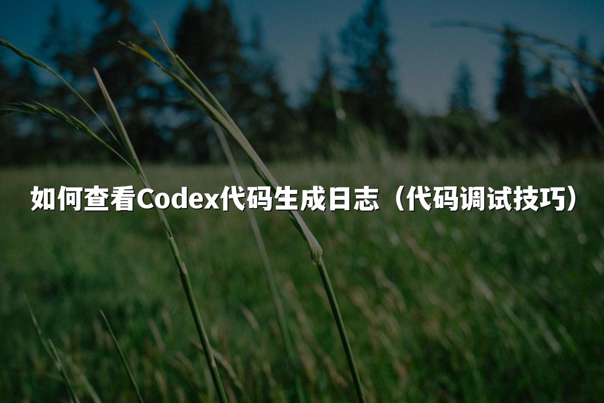 如何查看Codex代码生成日志(代码调试技巧)