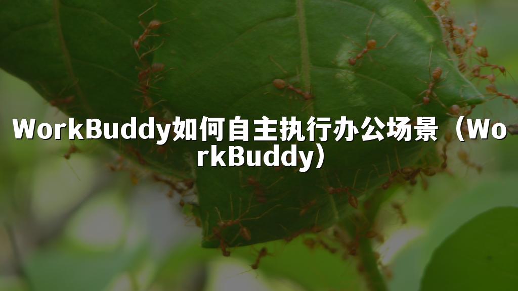 WorkBuddy如何自主执行办公场景(WorkBuddy)