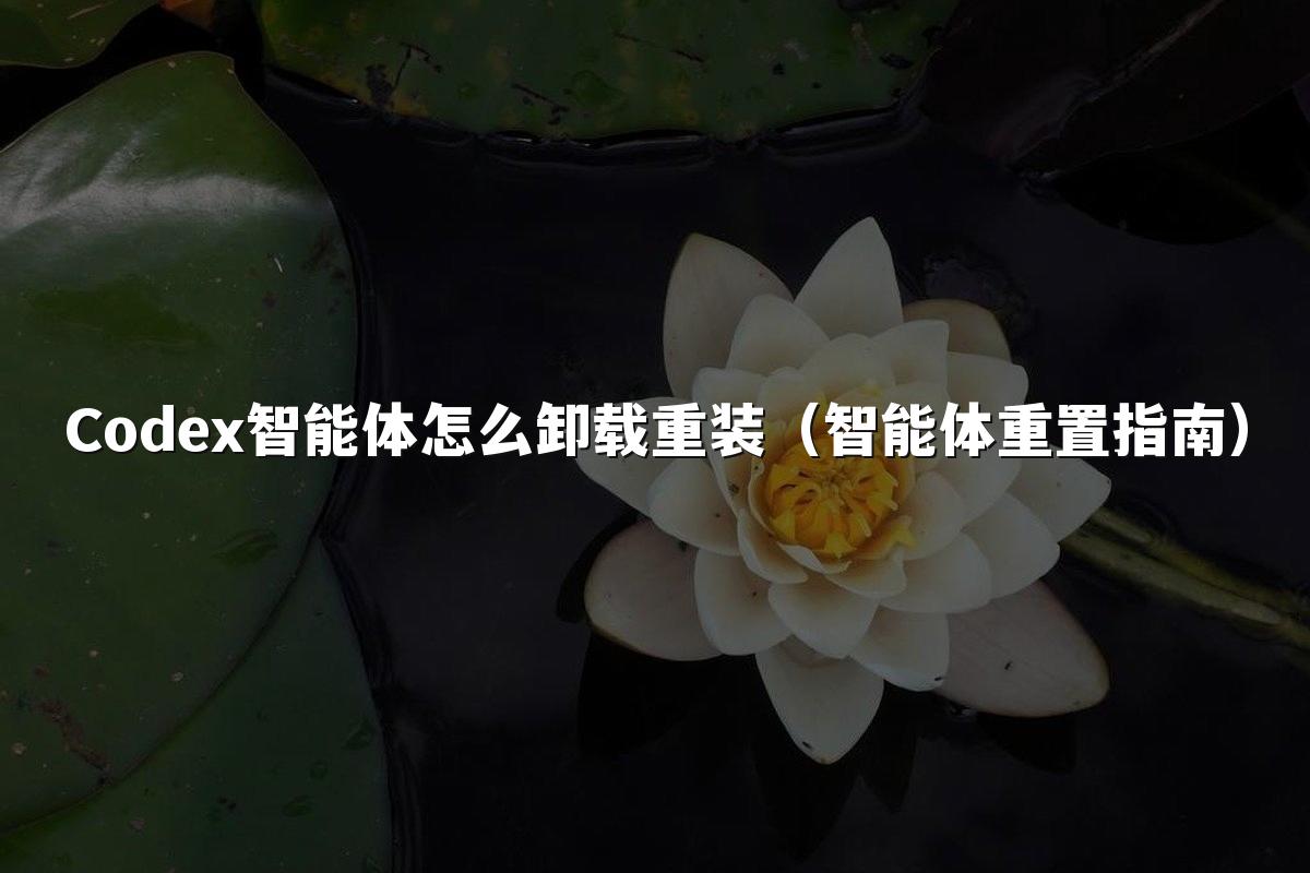 Codex智能体怎么卸载重装（智能体重置指南）
