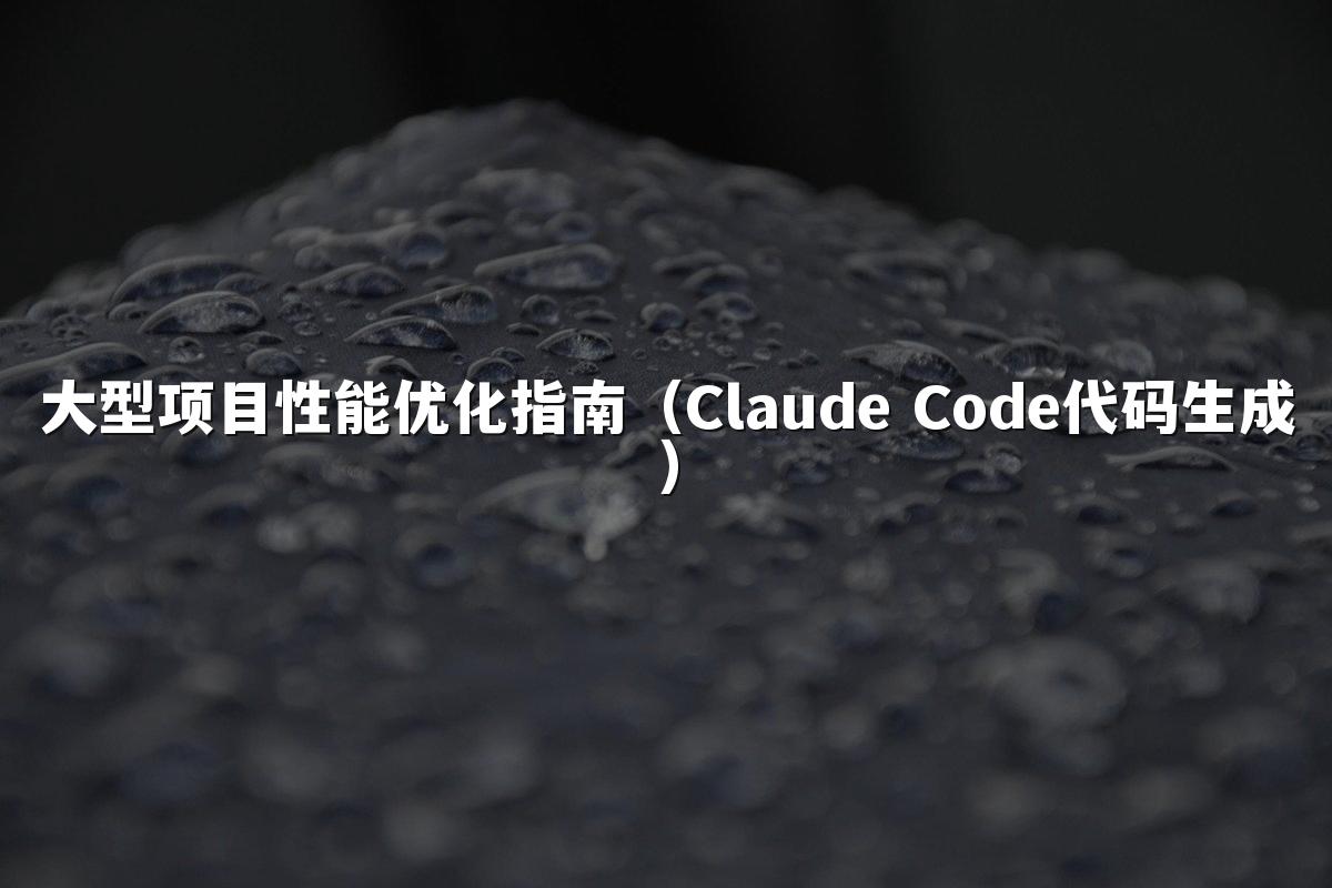 大型项目性能优化指南(Claude Code代码生成)