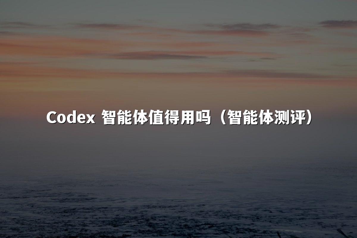 Codex 智能体值得用吗(智能体测评)