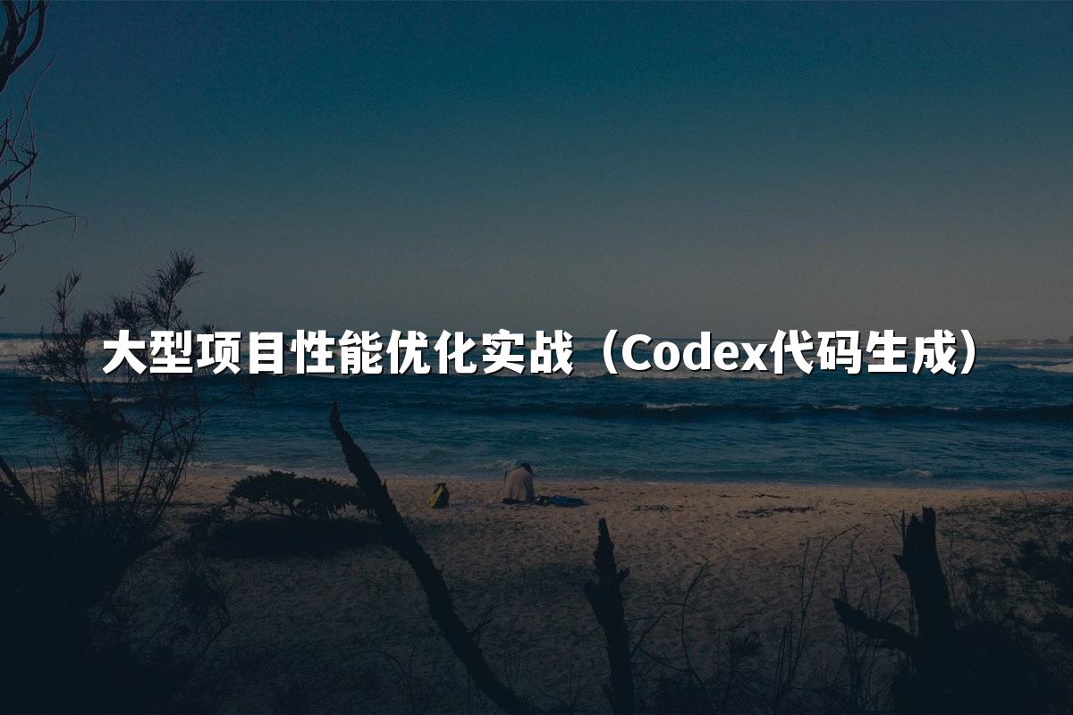 大型项目性能优化实战(Codex代码生成)