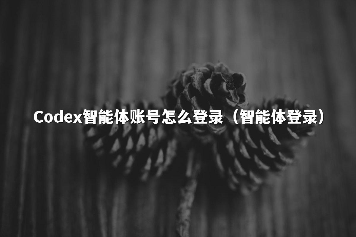 Codex智能体账号怎么登录(智能体登录)